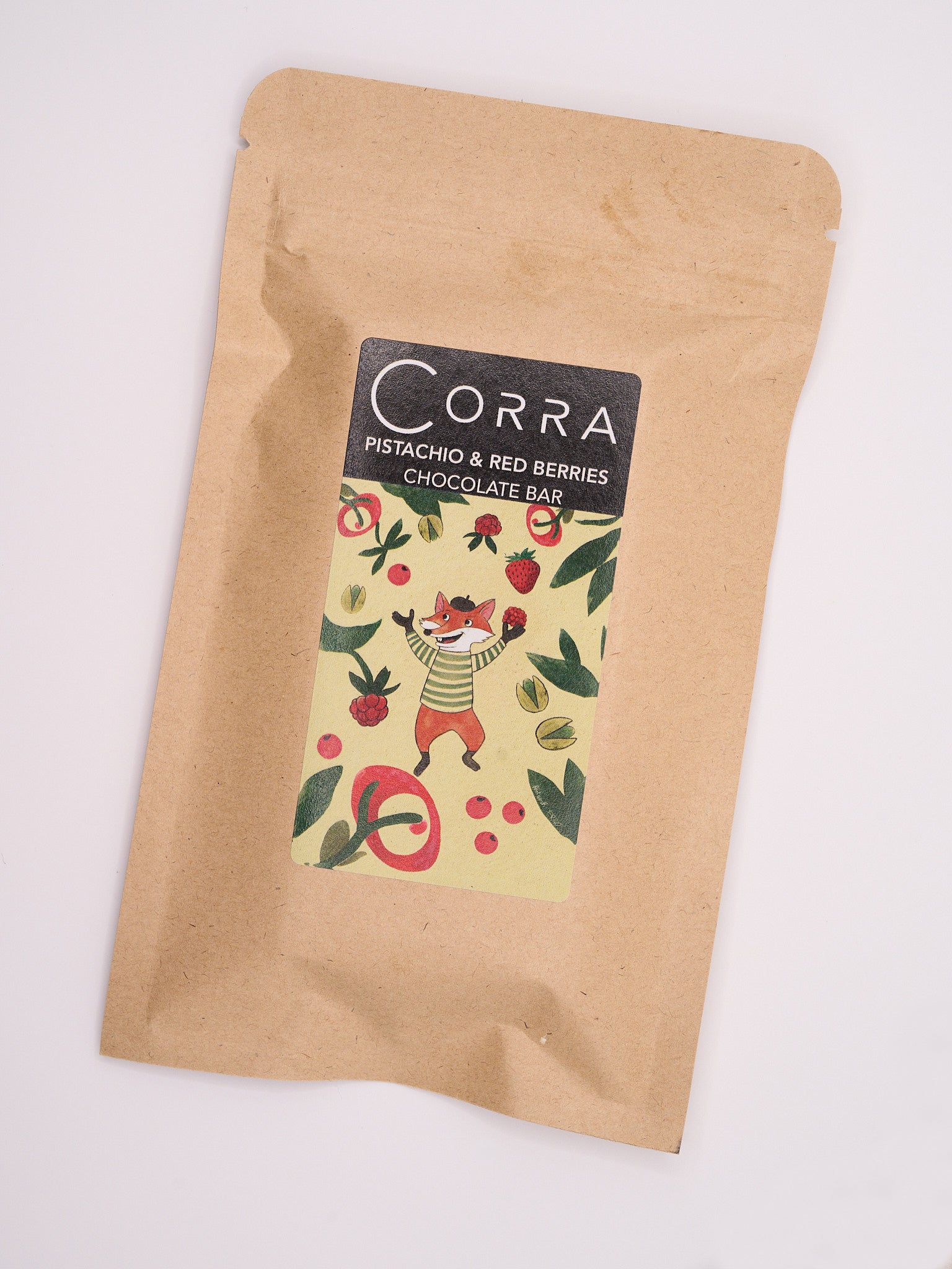 Pistachio and red berries milk chocolate bar